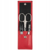 Cestovná súprava na manikúru z kože Solingen 99261 červená