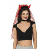 ČELENKA S ČIERNYM ČERVENÝM ZÁVOJOM NEVESTA DIABLICA HALLOWEEN DIABOL