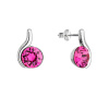Strieborné náušnice kôstky sa so Swarovski kryštálmi ružové 31313.3 fuchsia
