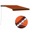 VidaXL Ručne zaťahovacia markíza s LED, 300 x 250 cm, oranžovo-hnedá