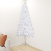 Rohový umelý vianočný stromček biely 240 cm PVC-ForU-329171