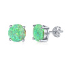 Silvego Strieborné puzetové náušnice so zeleným opálom JJJEBG302004