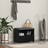 vidaXL Predsieňová lavica s vankúšom Čierny dub 60 x 38 x 46 cm