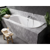 Besco VICA SLIM+ 150 VAŇA ASYMETRICKÁ 150x80 s prepadom, biela sanitárny akrylát, klik-klak čierny WAVS-150-C+