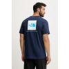 Bavlnené tričko The North Face Redbox pánske, modrá farba, vzorované, NF0A87NPI851 M