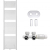 CERANO - Kúpeľňový radiátorový set Lincoln - ústredné vykurovanie - stredové pripojenie 50 mm - 559W - biela matná - 1800x500 mm