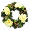 Jesenný veniec so sv. žltými chryzantémami Ø30 cm