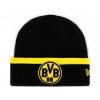 Pletená čiapka Borussia Dortmund New Era, s ohrnutým lemom, čierna