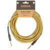 CASCHA Professional Line Guitar Cable, Straight, Tweed Natural, 6 m