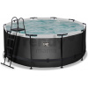 Bazén s pieskovou filtráciou Black Leather pool Exit Toys kruhový oceľová konštrukcia 360*122 cm čierny od 6 rokov