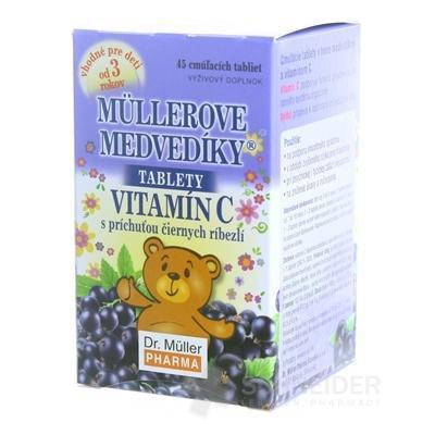 MÜLLEROVE medvedíky - vitamín C tbl s príchuťou čiernych ríbezlí 1x45 ks