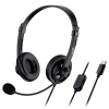 Genius HS-230U slúchadlá s mikrofónom, káblové, čierna, USB-C