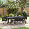zahrada-XL 10-dielny záhradný jedálenský set s vankúšmi čierny poly rattan, vidaXL rozťahovací záhradný stôl antracitový (140-210)x90x73 cm oceľ 3378831
