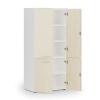 Kancelárska policová skriňa PRIMO WHITE, polené dvere, 800 x 500 x 1781 mm, biela/breza