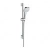 Hansgrohe Croma Select E - Sprchová sada 1 jet EcoSmart 9 l/min so sprchovou tyčou 65 cm, biela/chróm 26585400