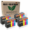 Tuš Prindano PGI-5 + CLI-8 Pixma ip4200 ip4300 mp520 mp610 pre Canon čierny (black), červený (magenta), modrý (cyan), sada, žltý (yellow)