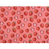Bavlnená metráž / imitácia ľanu hrubšia, jahody pink 1m