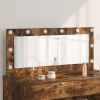 VidaXL Zrkadlo s LED svetlami, dymový dub 100x45x18 cm - Hnedá - 276511-293248
