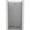 Mexen, Mexen Lunar-F pravé sklápacie sprchové dvere 75 cm, transparentné, zlaté - 836-075-000-50-00-P
