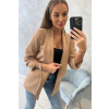 Fashionweek Talianske Elegantné sako,blejzer s riasenými rukávmi K9709 Farba: Camel, Veľkosť: Universal