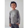 Detská bavlnená košeľa s dlhým rukávom Mayoral 4088.5E.Mini.9BYA sivá 110