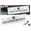 mamido Veľký detský keyboard s mikrofónom biely