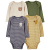 CARTER'S Body dlhý rukáv Navy/Olive Animal chlapec 4ks 3m/ veľ. 62