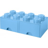LEGO® úložný box so šuplíkmi 250x500x180mm svetlo modrý