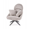 Relaxačné otočné kreslo MERRY 2 — oceľ, menčestrová látka, viac farieb Cappuccino