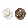BIBS Colour cumlíky z prírodného kaučuku 2ks - veľkosť 1 - White / Dark Oak