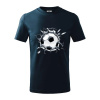 Futbalová lopta v triku - Tričko detské bavlnené - 134 cm/8 rokov ( Tmavomodrá (veľmi tmavá - skoro čierna) )
