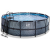 Bazén s filtráciou Stone pool Exit Toys kruhový oceľová konštrukcia 427*122 cm šedý od 6 rokov