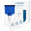 Sklenená filtračná kanvica Wessper D2 BOROSILICATE 3l modrá + 4x filter