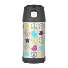 Dětská nerezová termoska THERMOS s brčkem černá (120016)