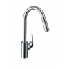 Hansgrohe Focus M41 Drezová batéria Focus s výsuvnou spŕškou, sBox, EcoSmart, chróm 73895000-HG