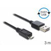 Kábel Delock USB - microUSB typ B 3 m čierny (83368)