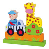 Viga Drevené magnetické puzzle kocky Zoo 20x20x5 plnofarebný motív