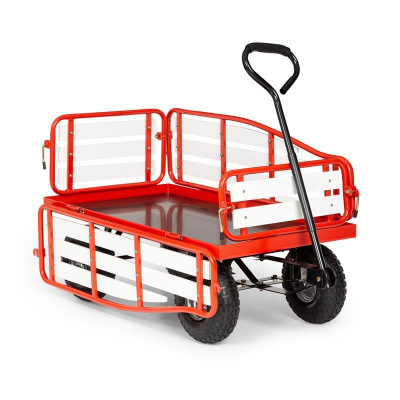 Waldbeck Ventura, ručný vozík, maximálna záťaž 300 kg, oceľ, WPC, červený (GDI7-Ventura-advanRD)