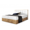 Wilsondo Čalúnená boxspring manželská posteľ WOOD 1 s úložným priestorom - biela Paros Rozmer: 160x200