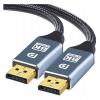 Kábel DisplayPort 1.4 Tradebit v opletení čierny 8K 60 Hz 3 m
