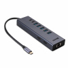 Dokovacia Stanica USB Typ C, 2xHDMI (Dual Display), 5xUSB-A, 2x USB-C, LAN, PD 100W, 8K@30Hz, 0.22m