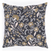 Vankúš - Čierny dekoratívny vankúš s kvetmi 38x38 cm (Dekoratívny oranžový vankúš s kvetmi 38x38cm)