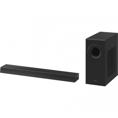 Panasonic SC-HTB490 tenký soundbar s výkonnými basmi (320 W, bezdrôtový subwoofer, HDMI, Bluetooth, porty odrážajúce basy, 5 zvukových režimov), čierna
