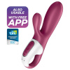 Satisfyer Hot Bunny - inteligentný vibračný stimulátor s ohrevom (červený)