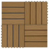 vidaXL Reliéfna podlahová dlažba z WPC 11 ks 30x30 cm 1 m2, farba tíku