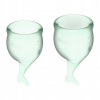 Satisfyer Feel Secure Menstrual Cup sada menštruačných kalíškov 15 ml + 20 ml Light Green