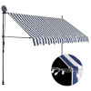 vidaXL Ručne zaťahovacia markíza s LED 300 cm, modro biela - Modrá - 1243-143140