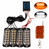 12V LED ORANGE LIGHT DIAĽKOVÉ 4x VÝSTRAŽNÉ SVIETIDLÁ STROBOSKOP POMOC ODŤAHOVKA