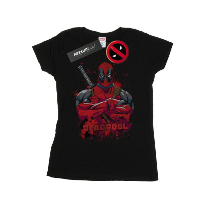 Marvel - Dámske tričko "Deadpool Pose Splat" BI18244 (S) (Čierna)