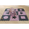 Baby Dan Penová hracia podložka puzzle Geometrické tvary, Rose 90 x 90 cm